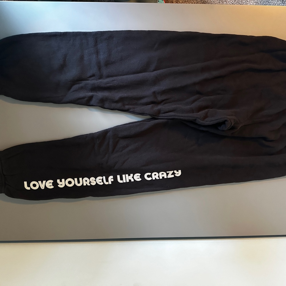 “Love yourself like crazy” Spiritual Gangster size medium  joggers